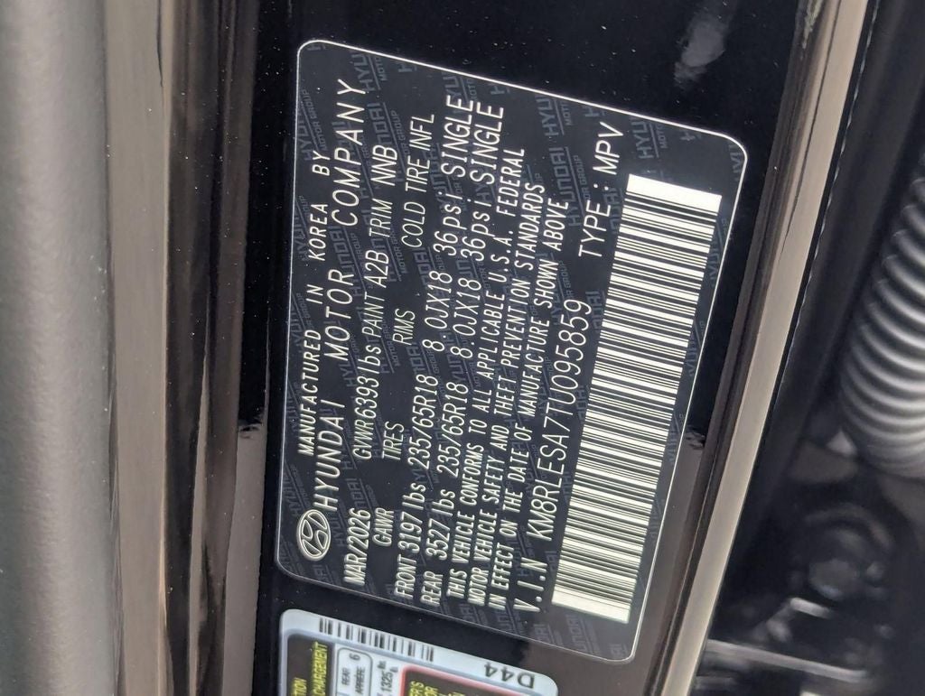 2026 Hyundai PALISADE HYBRID SEL 8 Passenger