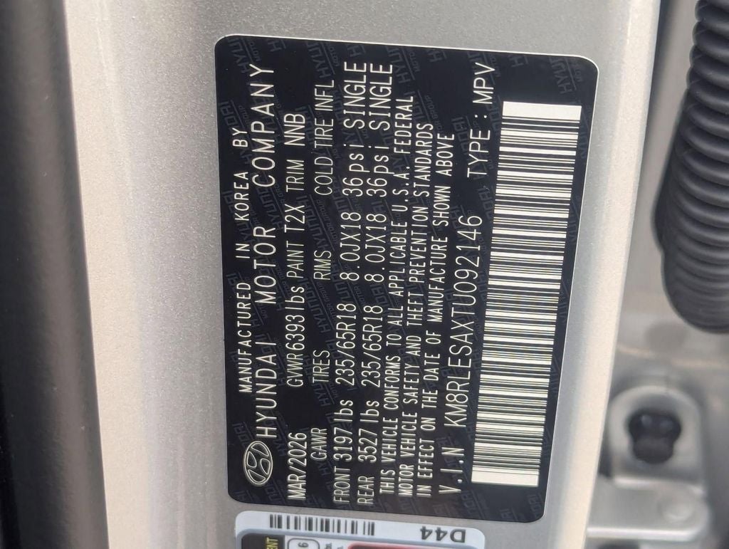 2026 Hyundai PALISADE HYBRID SEL 8 Passenger