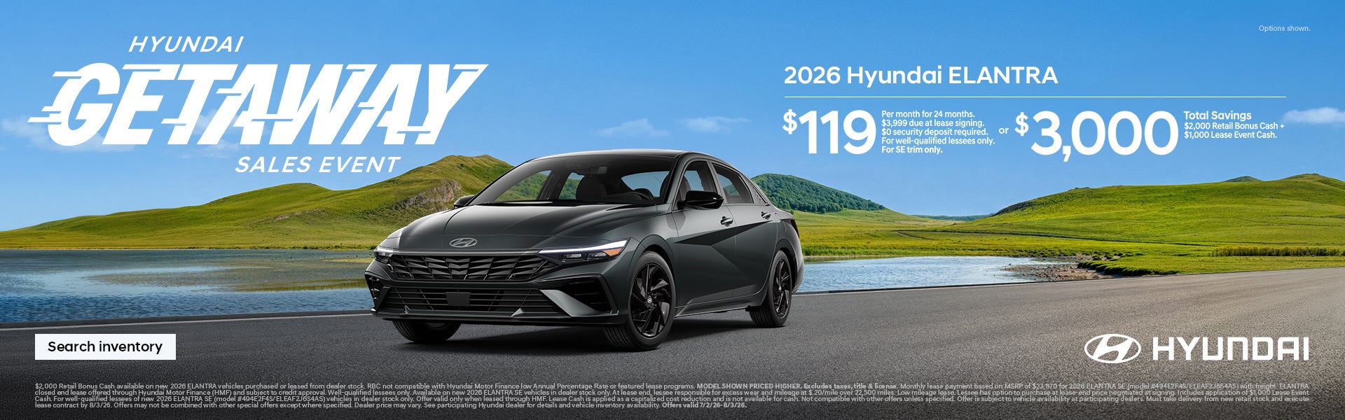 2026 Hyundai Elantra Lease or Total Savings Offer
